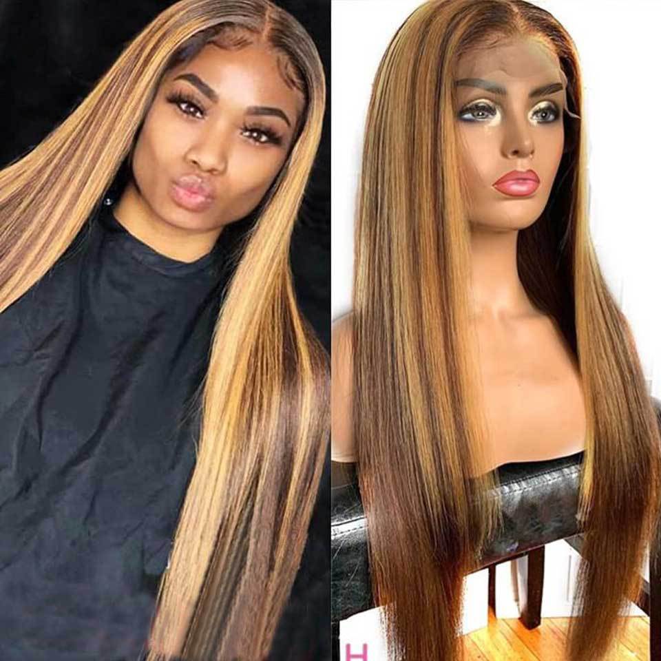 4X4 Human Hair Wig Head Cover Highlights 613