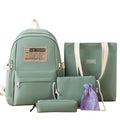 Canvas Schoolbag With Korean-style Trendy Letter Set For Double-shoulder Carrying