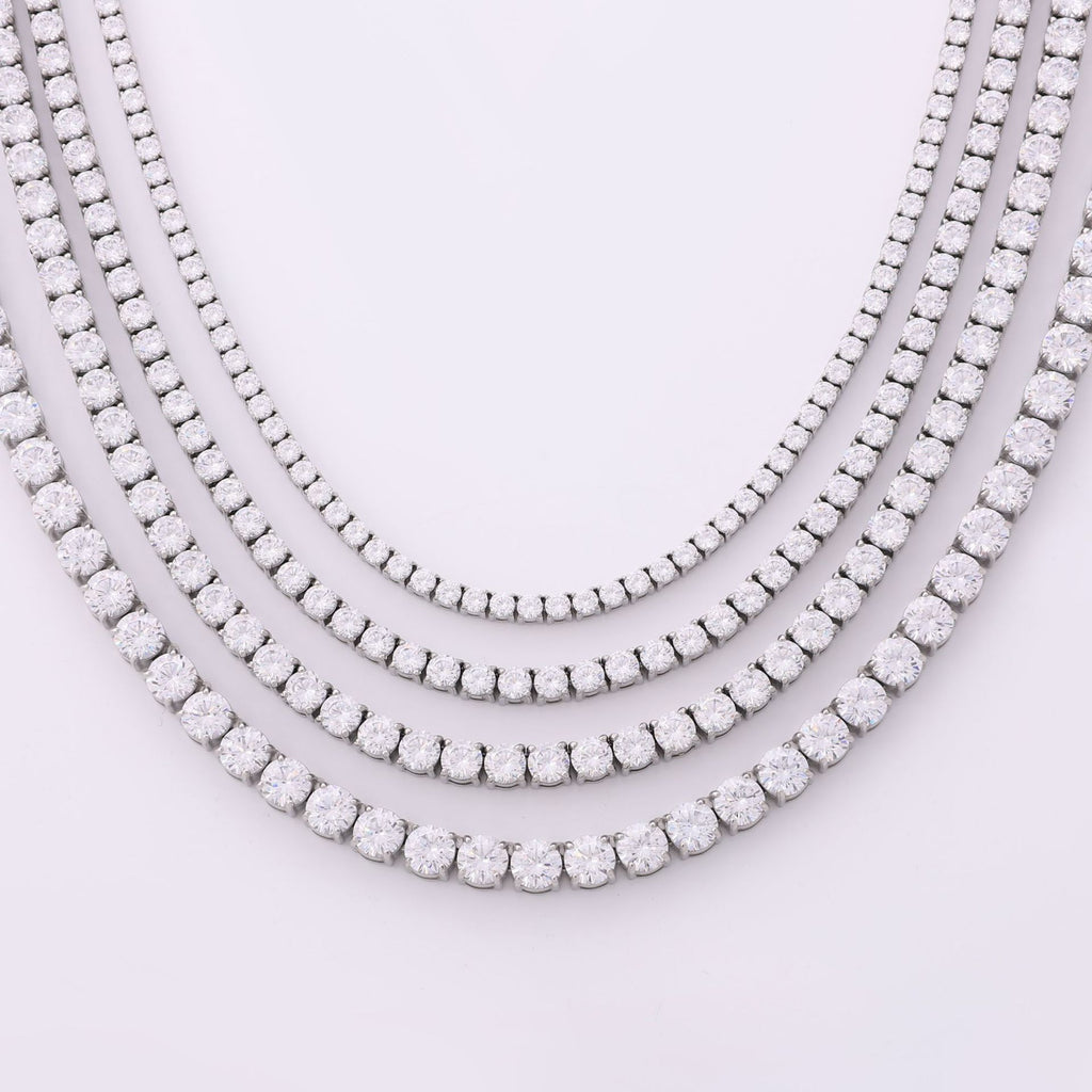 Womens Full-Diamond Tennis Chain In Stainless Steel