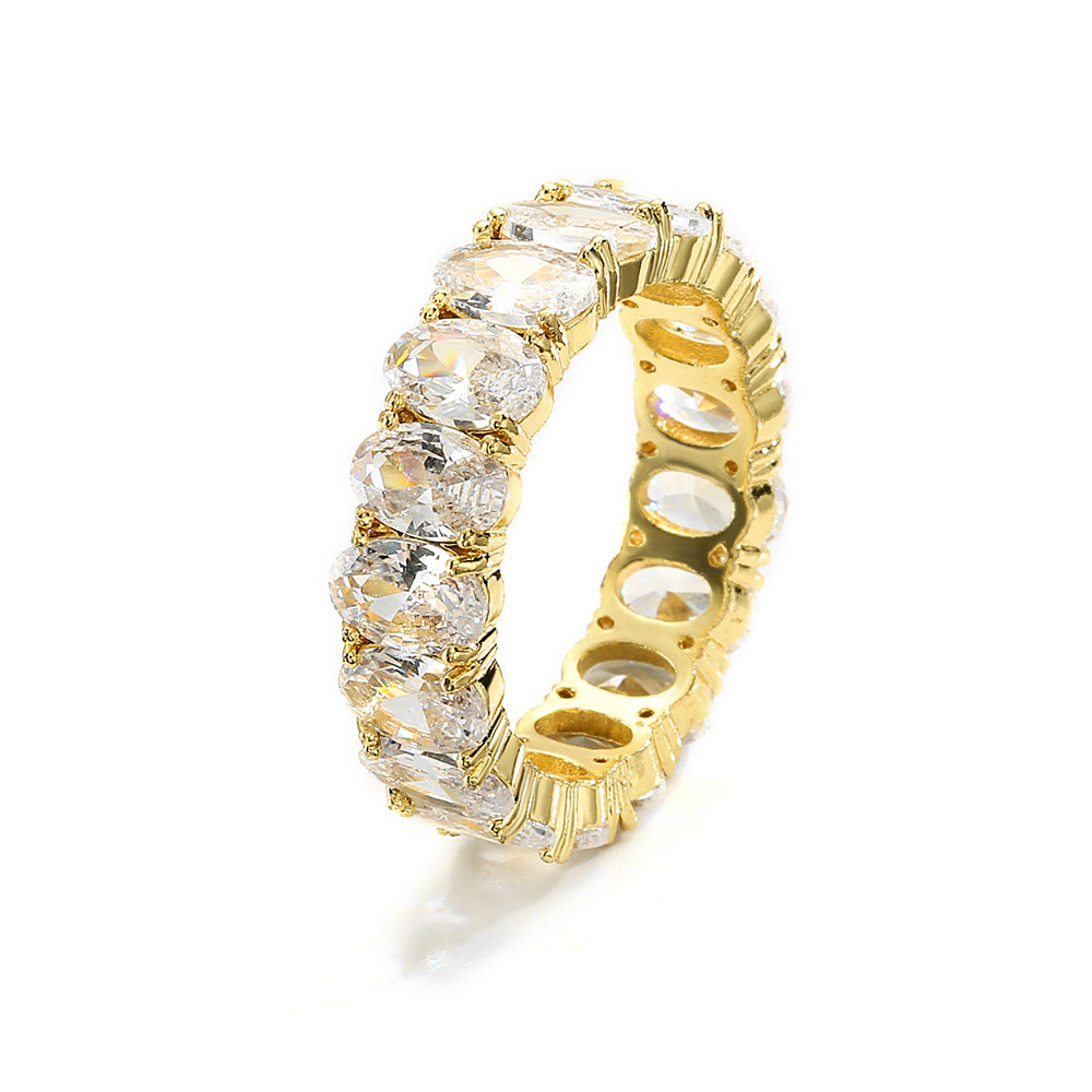 Elegant Luxe Copper Ring Inlaid With Zirconias