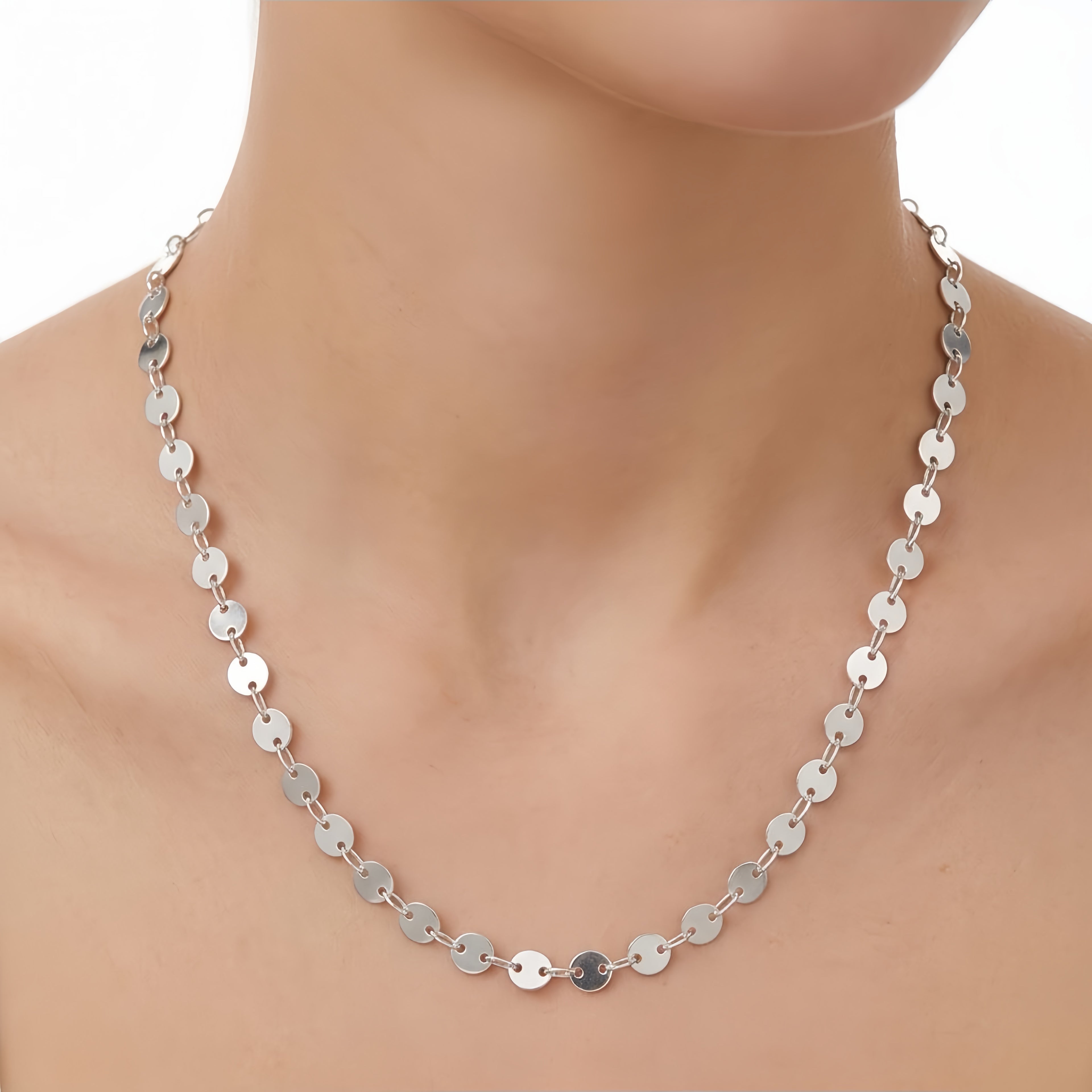 925 Sterling Silver Sterling  Delicate Chain Necklace with Adjustable Length and Lobster Clasp