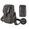 Genuine Leather Belt-Attached Multifunctional Phone Bag Mens Waist Bag