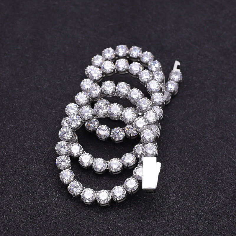 Womens Full-Diamond Tennis Chain In Stainless Steel